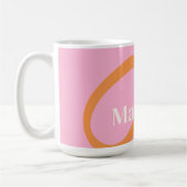Mug Monogramme orange rose moderne (Gauche)