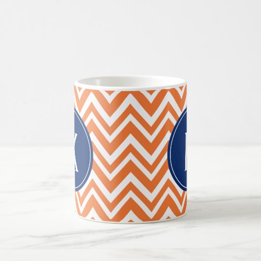 Mug Monogramme Orange Zigzag Motif (Centre)