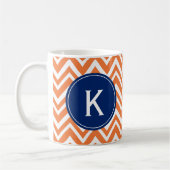 Mug Monogramme Orange Zigzag Motif (Gauche)