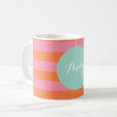 Mug Monogramme original orange rose bleu Musique (Devant gauche)