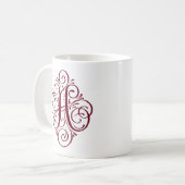 Mug Monogramme Orné Personnalisé avec Enjolivure (Devant gauche)