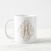 Mug Monogramme Orné Personnalisé avec Enjolivure (Gauche)