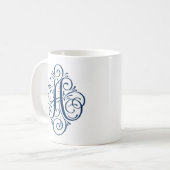 Mug Monogramme Ornement Personnalisé avec Enjolivure (Devant gauche)