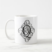 Mug Monogramme Ornemental Personnalisé avec Enjolivure (Gauche)