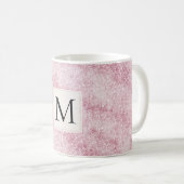 Mug Monogramme Pailleté Rose Blush (Devant droit)