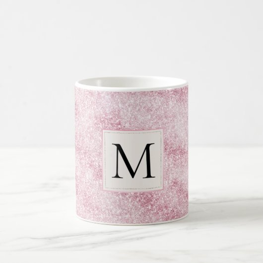 Mug Monogramme Pailleté Rose Blush (Centre)