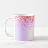 Mug Monogramme Pailleté Rose Gold Arc-en-Ciel Pastel V (Gauche)