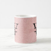 Mug Monogramme Pailleté Rose Gold | Étincelle Féminine (Centre)