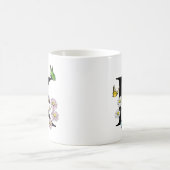 Mug Monogramme papillon aquarelle fleur lettre K (Centre)