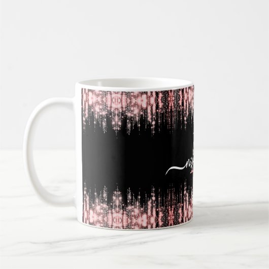 Mug Monogramme Parties scintillant Éperche Rose Gold G (Gauche)