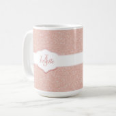 Mug Monogramme Parties scintillant rose (Devant gauche)