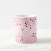 Mug Monogramme Parties scintillant rose Fleurs de ceri (Centre)