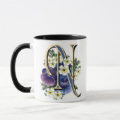 Mug Monogramme peint à la main d'initiale de pensée - (Gauche)