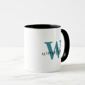 Mug Monogramme personnalisé à couche moderne (Devant droit)