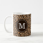 Mug Monogramme personnalisé Brown et Empreinte de léop (Gauche)