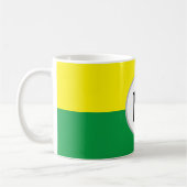 Mug Monogramme personnalisé Carré coloré initial (Gauche)