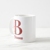 Mug Monogramme personnalisé Chocolat chaud de Noël (Devant gauche)
