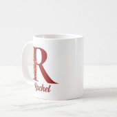 Mug Monogramme personnalisé Chocolat chaud de Noël (Devant gauche)