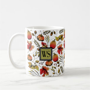 Mug Monogramme personnalisé Coloré Moisson d'automne