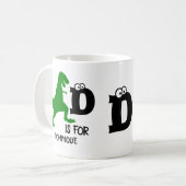Mug Monogramme personnalisé D pour Dinosaur mignon T R (Devant gauche)