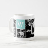 Mug Monogramme personnalisé de 5 Modèles photo (Devant gauche)