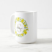 Mug Monogramme personnalisé de jonquille (Devant gauche)