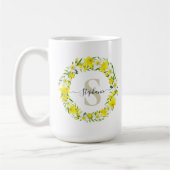 Mug Monogramme personnalisé de jonquille (Gauche)