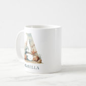Mug Monogramme personnalisé de la côte initiale A Plag (Devant gauche)
