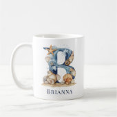 Mug Monogramme personnalisé de la côte initiale B Plag (Gauche)