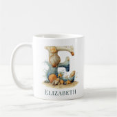 Mug Monogramme personnalisé de la côte initiale E Plag (Gauche)