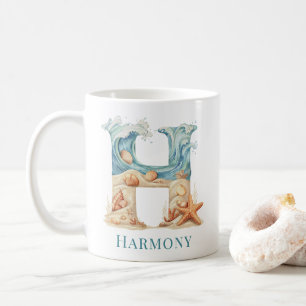 Mug Monogramme personnalisé de la côte initiale H Plag