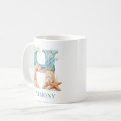 Mug Monogramme personnalisé de la côte initiale H Plag (Devant gauche)