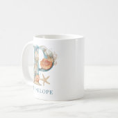 Mug Monogramme personnalisé de la côte initiale P Plag (Devant gauche)