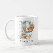 Mug Monogramme personnalisé de la côte initiale P Plag (Gauche)
