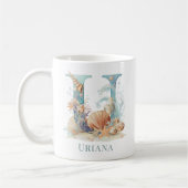 Mug Monogramme personnalisé de la côte initiale U plag (Gauche)