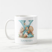 Mug Monogramme personnalisé de la côte X Initial Beach (Gauche)