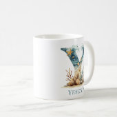Mug Monogramme personnalisé de la côte Y initiale plag (Devant droit)