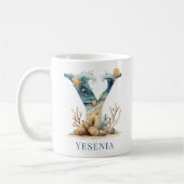 Mug Monogramme personnalisé de la côte Y initiale plag (Gauche)