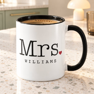 Mug Monogramme personnalisé de mariage noir vintage Mm