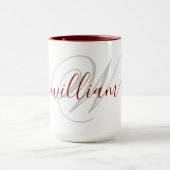 Mug Monogramme Personnalisé de Style avec Nom (Centre)
