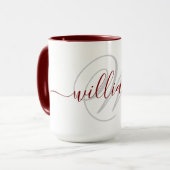 Mug Monogramme Personnalisé de Style avec Nom (Devant gauche)