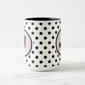Mug Monogramme personnalisé des points noirs (Centre)