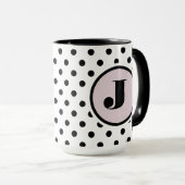 Mug Monogramme personnalisé des points noirs (Devant droit)