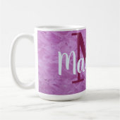 Mug Monogramme personnalisé en marbre violet personnal (Gauche)