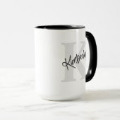 Mug Monogramme personnalisé et nom (Devant droit)