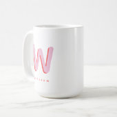 Mug Monogramme personnalisé et nom (Devant gauche)