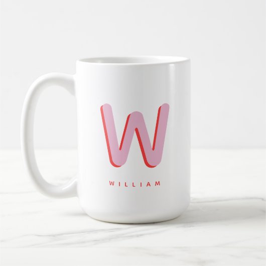Mug Monogramme personnalisé et nom (Gauche)
