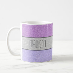 Mug Monogramme personnalisé faux paillettes Bling