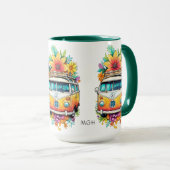 Mug Monogramme personnalisé Hippie Van (Devant droit)