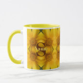 Mug Monogramme personnalisé initial nom Art de pétales (Gauche)